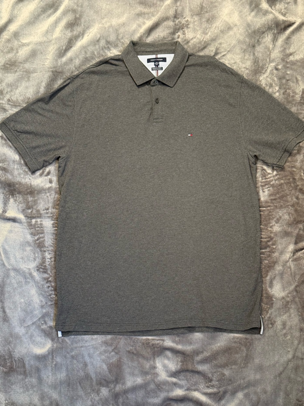 Tommy Hilfiger Men's Dark Gray Heather Polo XXL